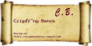 Czigány Bence névjegykártya